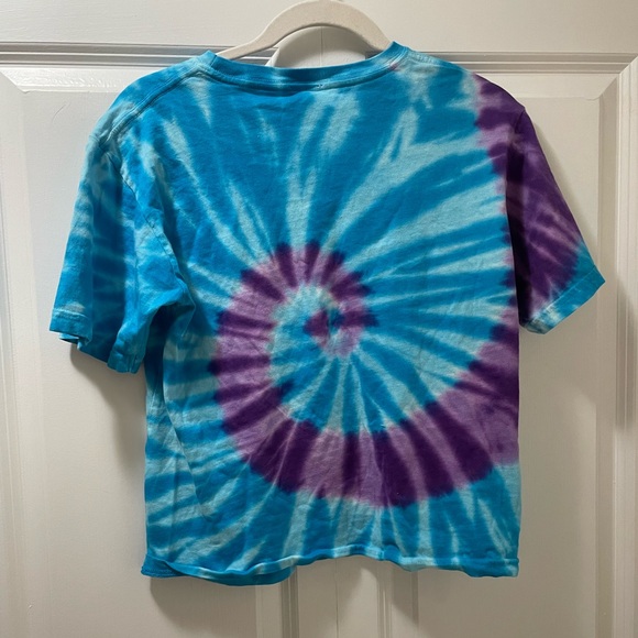 Mackinac Island Youth Large Tie Dye T Shirt Turtle Purple Blue 100% Cotton - Picture 2 of 4